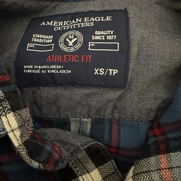 American Eagle Outfitters Blue Red Button Down Shirt XS - Picture 4 of 4